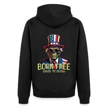Né libre, imposé à mort, 4 juillet - Veste à capuche bio Premium Unisexe - noir - Dos - Nico (187cm)