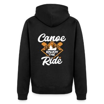 Canoe Sport Hobby Boat Water - Unisex Premium Organic Zip Hoodie - black - Back - Nico (187cm)