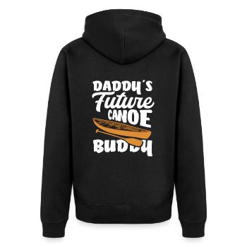Papas Zukünftiger Kanu Freund Kinder Kind - Unisex Premium Bio Zip Hoodie - Schwarz - Hinten - Nico (187cm)
