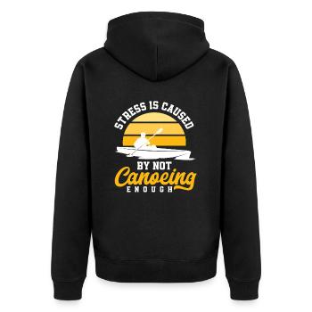 Retro Canoe Lover Gift - Unisex Premium Organic Zip Hoodie - black - Back - Nico (187cm)