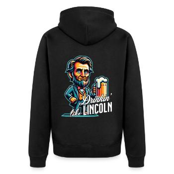 Boire comme Lincoln Design vintage rétro - Veste à capuche bio Premium Unisexe - noir - Dos - Nico (187cm)