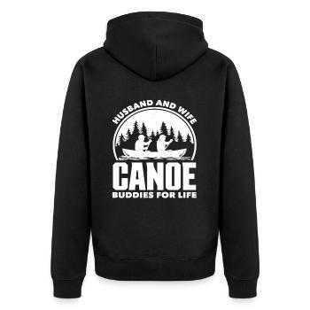 Wife Husband Canoeist Canoe - Unisex Premium Organic Zip Hoodie - black - Back - Nico (187cm)