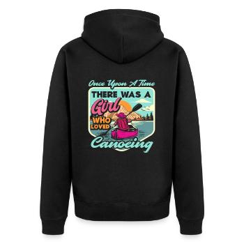 Girl That Canoe Loves Canoe - Unisex Premium Organic Zip Hoodie - black - Back - Nico (187cm)