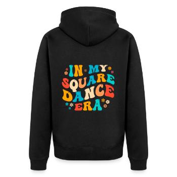 Funny Square Dance Saying - Unisex Premium Organic Zip Hoodie - black - Back - Nico (187cm)