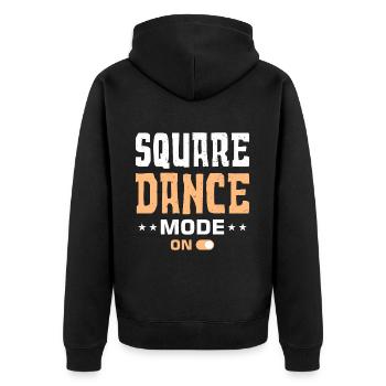 Witziger Square Dance Spruch - Unisex Premium Bio Zip Hoodie - Schwarz - Hinten - Nico (187cm)