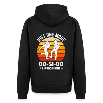 Witziger Square Dance Spruch - Unisex Premium Bio Zip Hoodie - Schwarz - Hinten - Nico (187cm)