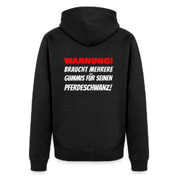 Lustiger Spruch Mallorca Urlaub Party Feiern - Unisex Premium Bio Zip Hoodie - Schwarz - Hinten - Nico (187cm)