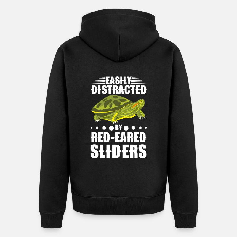Red-eared Turtle Turtle - Unisex Premium Organic Zip Hoodie - black