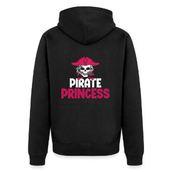 Pirate Princess Pirate Skull Cross Bones - Unisex Premium Organic Zip Hoodie - black - Back - Nico (187cm)