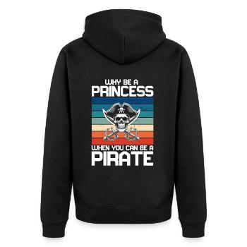 Pirate Princess Pirate Skull Cross Bones - Unisex Premium Organic Zip Hoodie - black - Back - Nico (187cm)