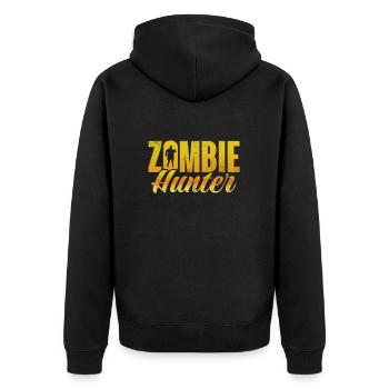Zombie - Unisex Premium Bio Zip Hoodie - Schwarz - Hinten - Nico (187cm)