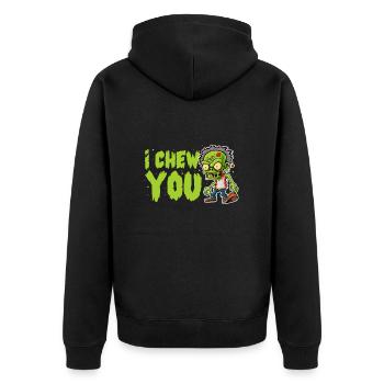 Zombie Zombie-Jäger Zombieapokalypse Geschenk - Unisex Premium Bio Zip Hoodie - Schwarz - Hinten - Nico (187cm)