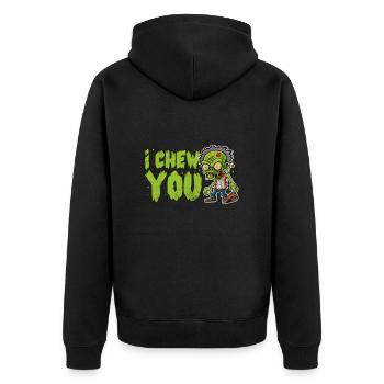 Zombie - Unisex Premium Bio Zip Hoodie - Schwarz - Hinten - Nico (187cm)