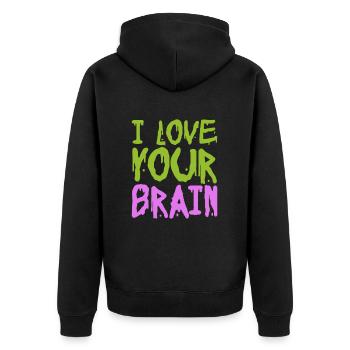 Zombie Zombie-Jäger Zombieapokalypse Geschenk - Unisex Premium Bio Zip Hoodie - Schwarz - Hinten - Nico (187cm)