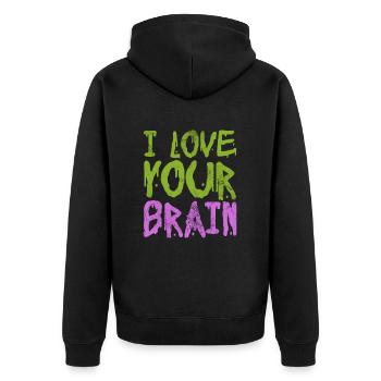 Zombie - Unisex Premium Bio Zip Hoodie - Schwarz - Hinten - Nico (187cm)