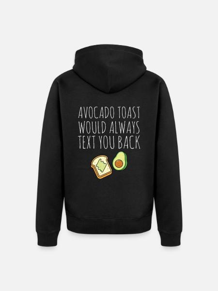 Avocado - Unisex Premium Bio Zip Hoodie - Schwarz