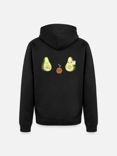 Avocado - Unisex Premium Organic Zip Hoodie - black