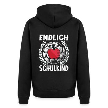 School 1st Grade - Unisex Premium Organic Zip Hoodie - black - Back - Nico (187cm)