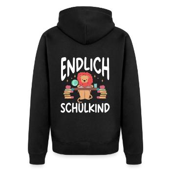 School 1st Grade - Unisex Premium Organic Zip Hoodie - black - Back - Nico (187cm)