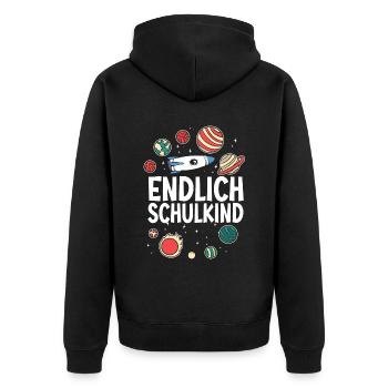 School 1st Grade - Unisex Premium Organic Zip Hoodie - black - Back - Nico (187cm)
