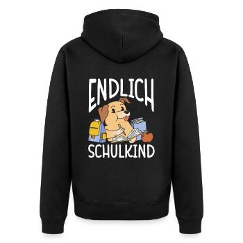 School 1st Grade - Unisex Premium Organic Zip Hoodie - black - Back - Nico (187cm)