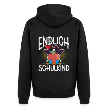 School 1st Grade - Unisex Premium Organic Zip Hoodie - black - Back - Nico (187cm)