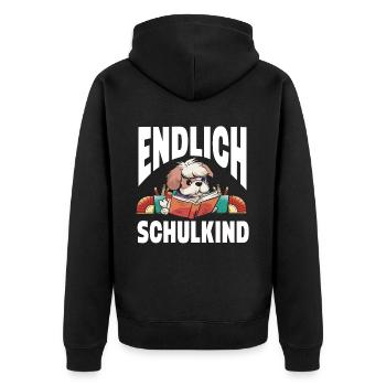 School 1st Grade - Unisex Premium Organic Zip Hoodie - black - Back - Nico (187cm)