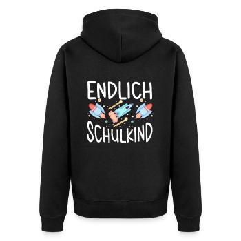 School 1st Grade - Unisex Premium Organic Zip Hoodie - black - Back - Nico (187cm)