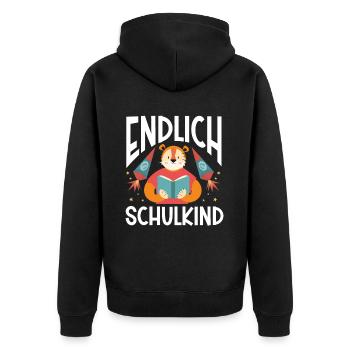 School 1st Grade - Unisex Premium Organic Zip Hoodie - black - Back - Nico (187cm)