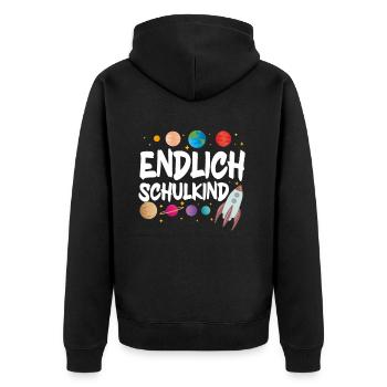 School 1st Grade - Unisex Premium Organic Zip Hoodie - black - Back - Nico (187cm)