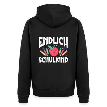 School 1st Grade - Unisex Premium Organic Zip Hoodie - black - Back - Nico (187cm)