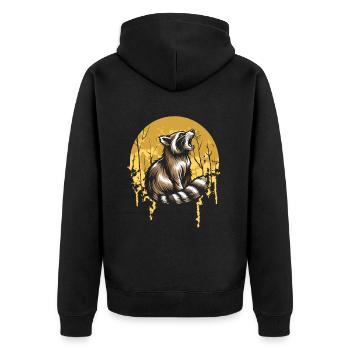Hurlement de la lune du raton laveur - Veste à capuche bio Premium Unisexe - noir - Dos - Nico (187cm)