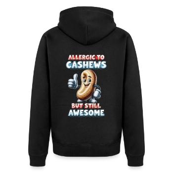Allergie aux noix de cajou - Veste à capuche bio Premium Unisexe - noir - Dos - Nico (187cm)