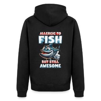 Allergie au poisson Allergique au poisson mais toujours génial - Veste à capuche bio Premium Unisexe - noir - Dos - Nico (187cm)