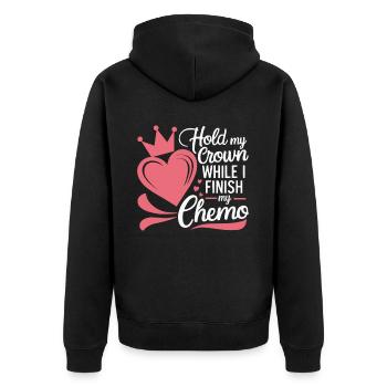 Brustkrebs-Bewusstseinsmonat Pink Ribbon Chemo - Unisex Premium Bio Zip Hoodie - Schwarz - Hinten - Nico (187cm)