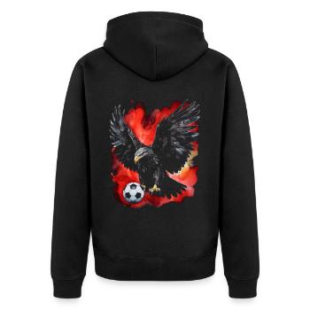 Eagle Football Coloré Albanie Animal Design Print - Veste à capuche bio Premium Unisexe - noir - Dos - Nico (187cm)