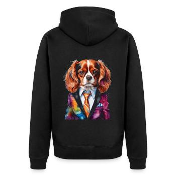 Cavalier King Charles Spaniel Costume Imprimé Chien - Veste à capuche bio Premium Unisexe - noir - Dos - Nico (187cm)