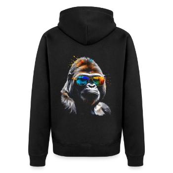 Lunettes de soleil Gorilla Monkey Colorful Animal Design Print - Veste à capuche bio Premium Unisexe - noir - Dos - Nico (187cm)