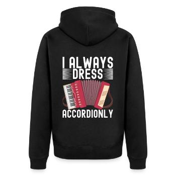 Akkordeon Instrument Akkordeonspieler - Unisex Premium Bio Zip Hoodie - Schwarz - Hinten - Nico (187cm)