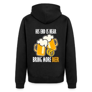 Groom Best Man Groomsmen Bride Beer - Unisex Premium Bio Zip Hoodie - Schwarz - Hinten - Nico (187cm)