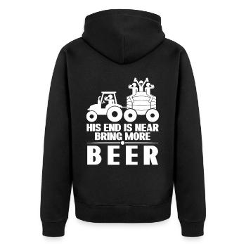 Groom Beer Best Man Groomsmen - Unisex Premium Bio Zip Hoodie - Schwarz - Hinten - Nico (187cm)