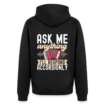 Akkordeon Instrument Akkordeonspieler - Unisex Premium Bio Zip Hoodie - Schwarz - Hinten - Nico (187cm)