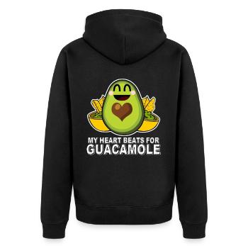 Guacamole Avocado Tortilla Chips - Unisex Premium Bio Zip Hoodie - Schwarz - Hinten - Nico (187cm)