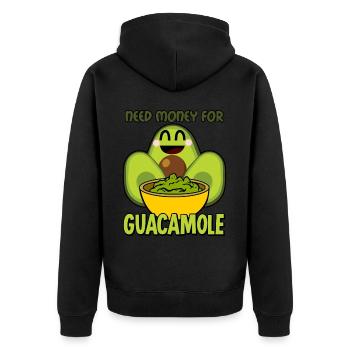 Avocat, Guacamole, Mexique, Croustilles de tortilla - Veste à capuche bio Premium Unisexe - noir - Dos - Nico (187cm)