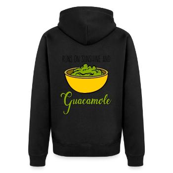 Avocado Guacamole Bowl Tortilla Chips - Unisex Premium Bio Zip Hoodie - Schwarz - Hinten - Nico (187cm)