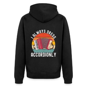 Akkordeon Instrument Akkordeonspieler - Unisex Premium Bio Zip Hoodie - Schwarz - Hinten - Nico (187cm)