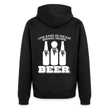 Groom Beer Best Man Groomsmen Bride - Unisex Premium Bio Zip Hoodie - Schwarz - Hinten - Nico (187cm)