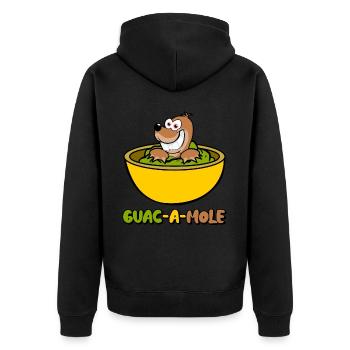 Avocado Tortilla Chips Guacamole Mexico - Unisex Premium Bio Zip Hoodie - Schwarz - Hinten - Nico (187cm)