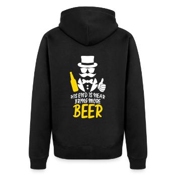 Groomsmen Groom Beer Best Man - Unisex Premium Bio Zip Hoodie - Schwarz - Hinten - Nico (187cm)