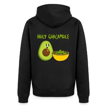 Avocado Tortilla Chips Guacamole - Unisex Premium Bio Zip Hoodie - Schwarz - Hinten - Nico (187cm)